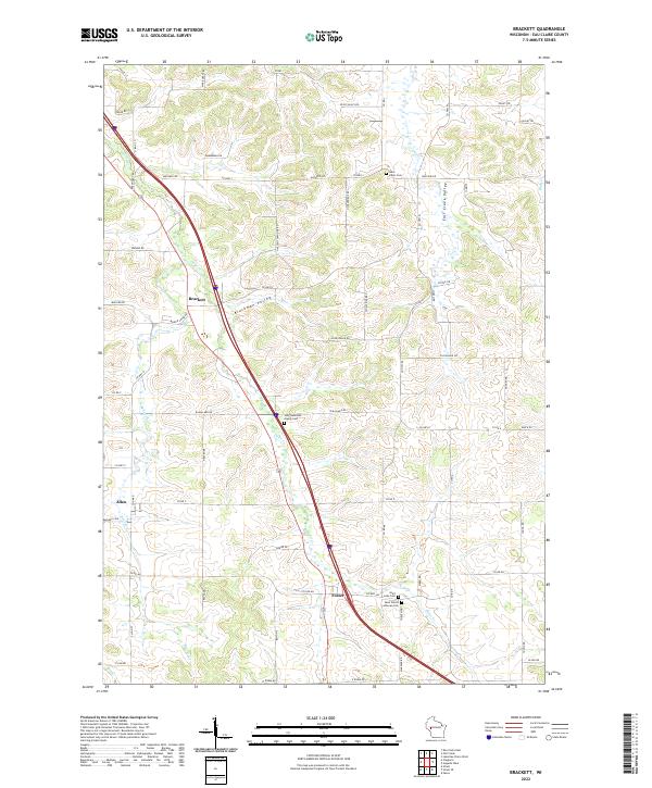 US Topo 7.5-minute map for Brackett WI