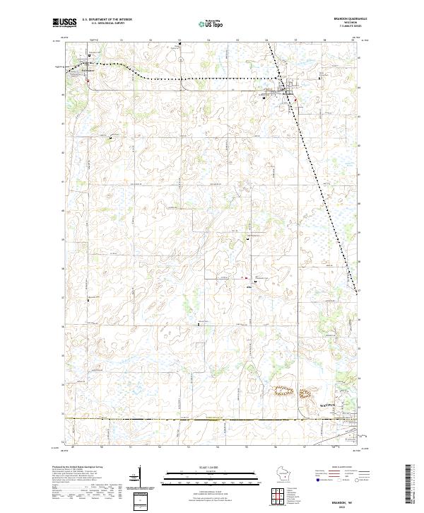 US Topo 7.5-minute map for Brandon WI