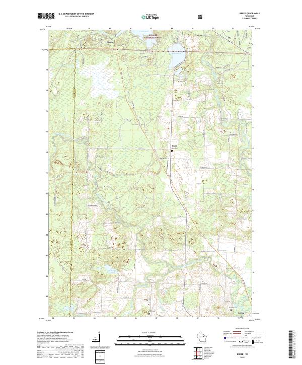 US Topo 7.5-minute map for Breed WI