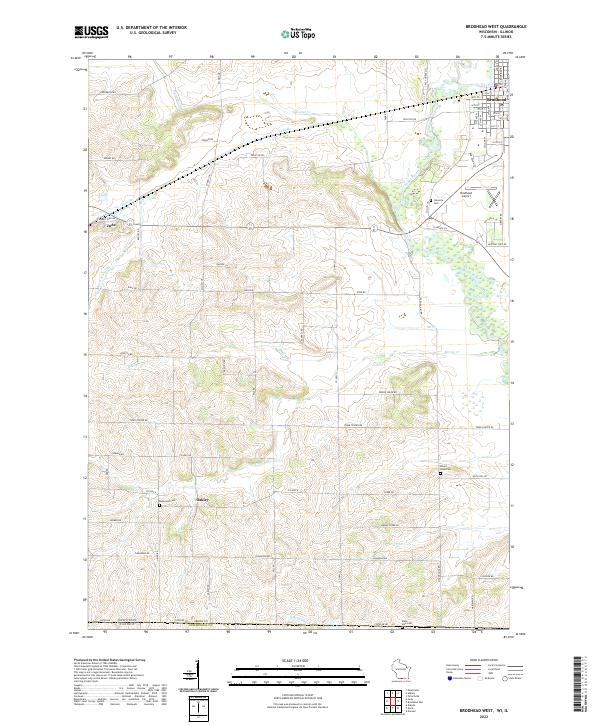 US Topo 7.5-minute map for Brodhead West WIIL