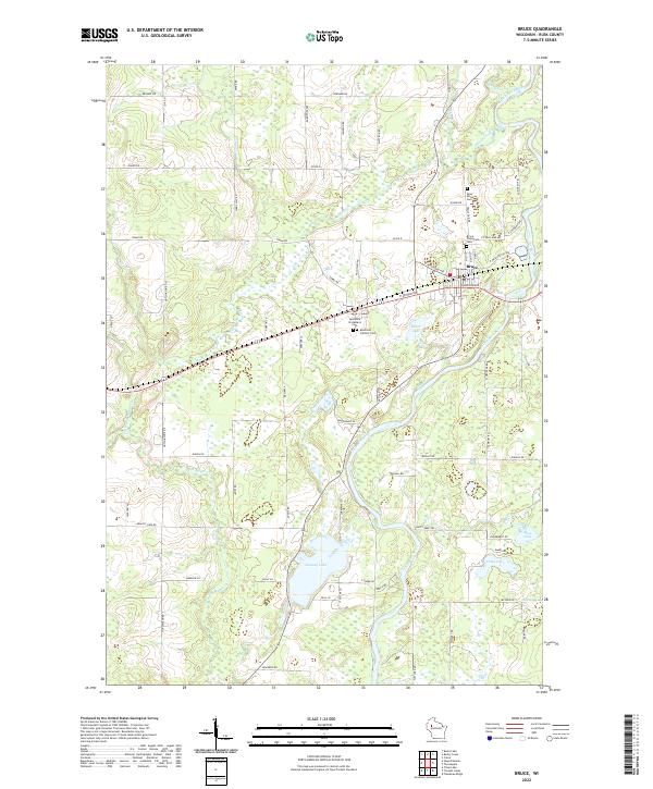 US Topo 7.5-minute map for Bruce WI