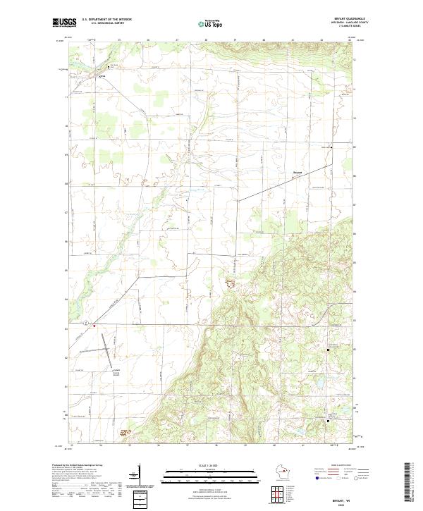 US Topo 7.5-minute map for Bryant WI