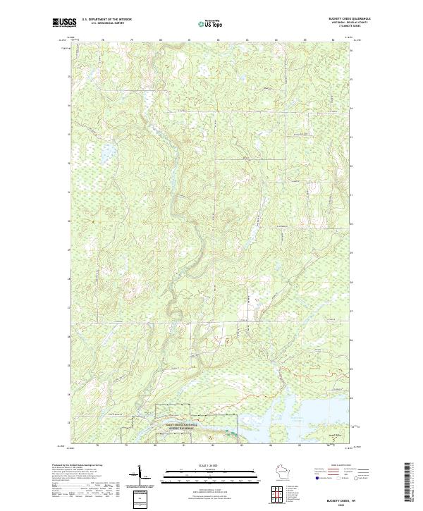 US Topo 7.5-minute map for Buckety Creek WI