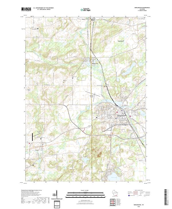 US Topo 7.5-minute map for Burlington WI