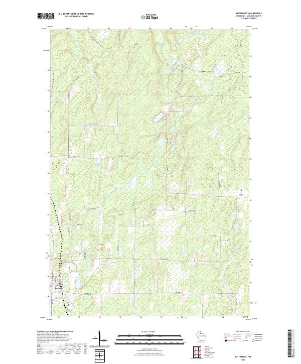 US Topo 7.5-minute map for Butternut WI