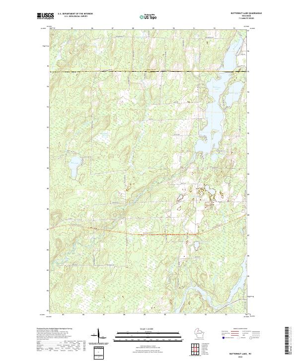 US Topo 7.5-minute map for Butternut Lake WI