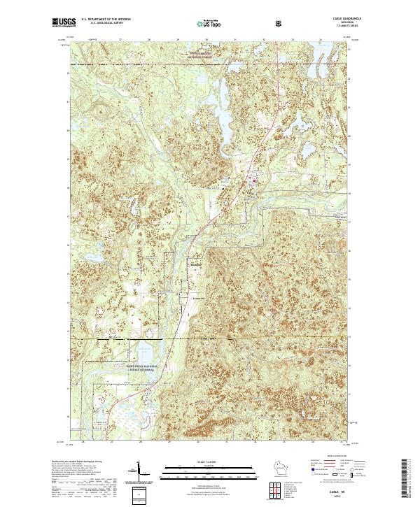 US Topo 7.5-minute map for Cable WI