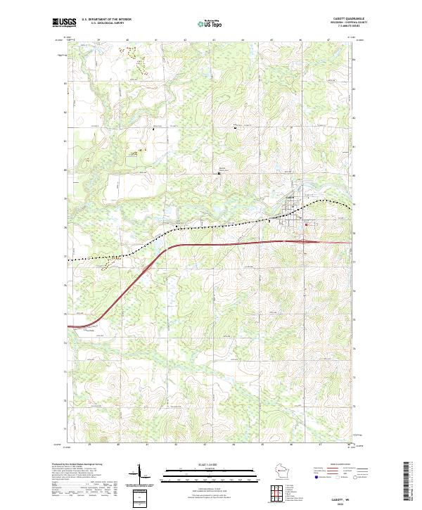 US Topo 7.5-minute map for Cadott WI