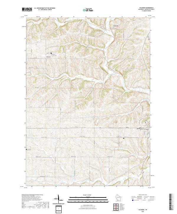 US Topo 7.5-minute map for Calamine WI