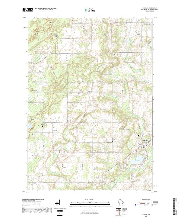 US Topo 7.5-minute map for Cascade WI