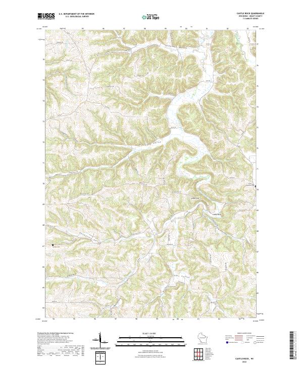 US Topo 7.5-minute map for Castle Rock WI