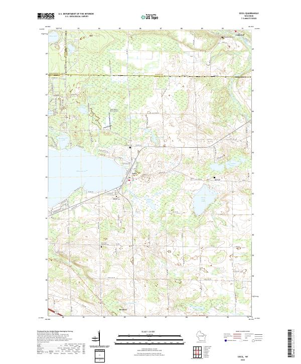 US Topo 7.5-minute map for Cecil WI