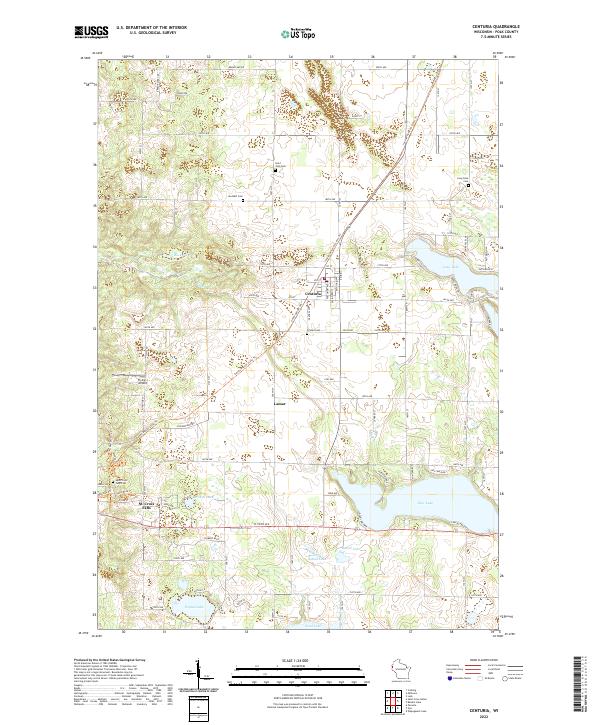 US Topo 7.5-minute map for Centuria WI