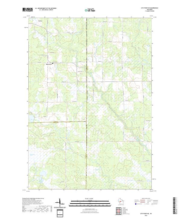 US Topo 7.5-minute map for City Point NE WI