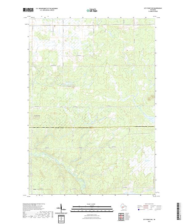 US Topo 7.5-minute map for City Point NW WI