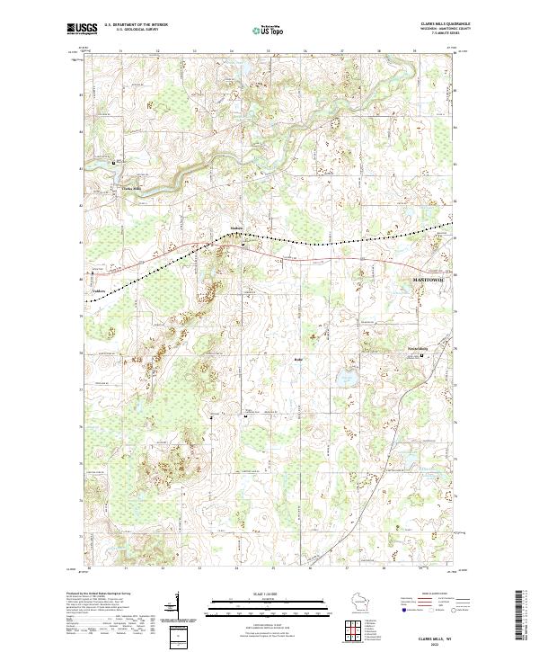 US Topo 7.5-minute map for Clarks Mills WI