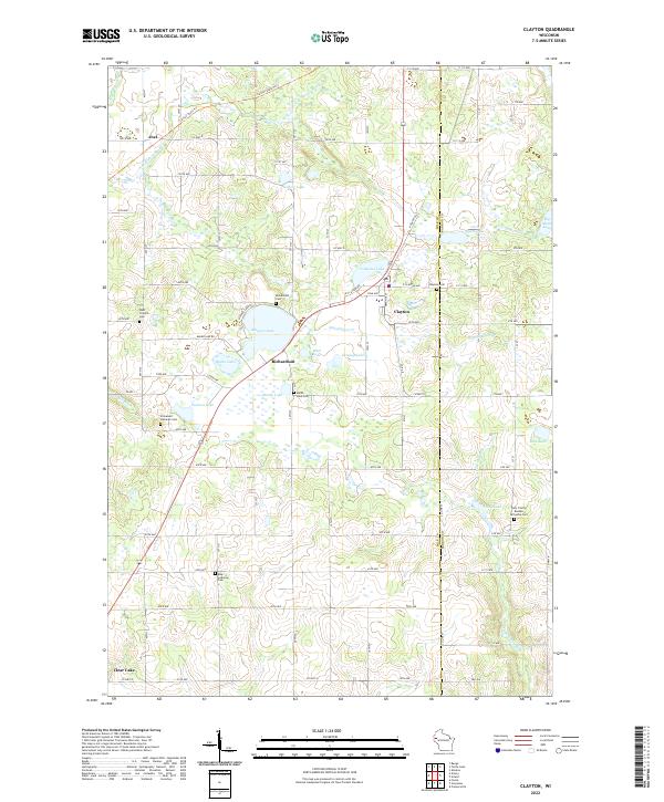 US Topo 7.5-minute map for Clayton WI