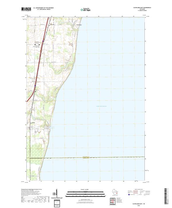 US Topo 7.5-minute map for Cleveland East WI