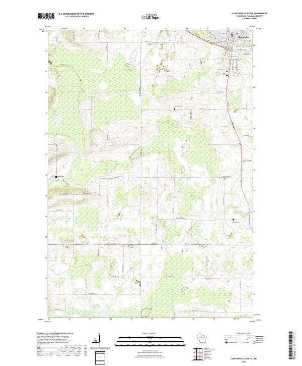 US Topo 7.5-minute map for Clintonville South WI