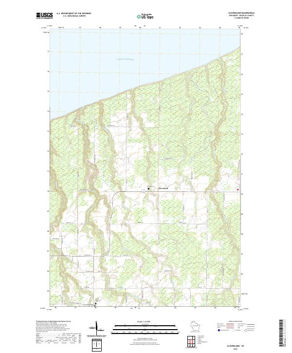 US Topo 7.5-minute map for Cloverland WI