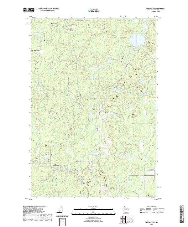 US Topo 7.5-minute map for Coleman Lake WI