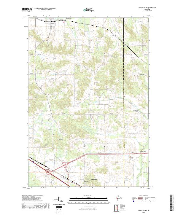 US Topo 7.5-minute map for Colfax South WI