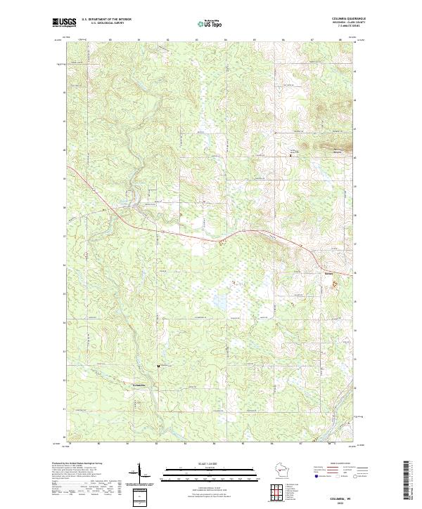 US Topo 7.5-minute map for Columbia WI