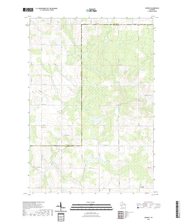 US Topo 7.5-minute map for Corinth WI