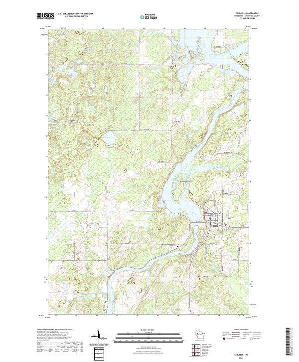 US Topo 7.5-minute map for Cornell WI