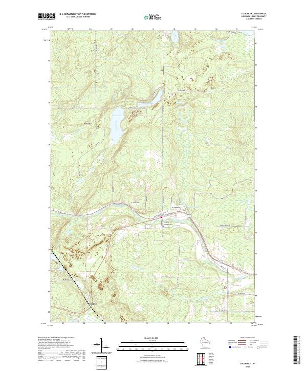 US Topo 7.5-minute map for Couderay WI