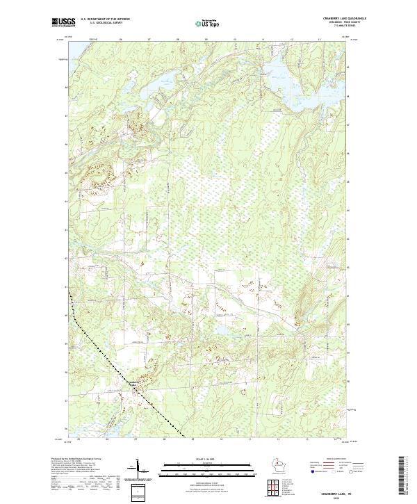 US Topo 7.5-minute map for Cranberry Lake WI