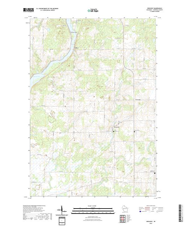 US Topo 7.5-minute map for Crescent WI