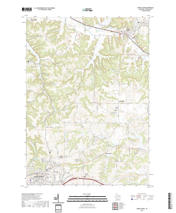 US Topo 7.5-minute map for Cross Plains WI