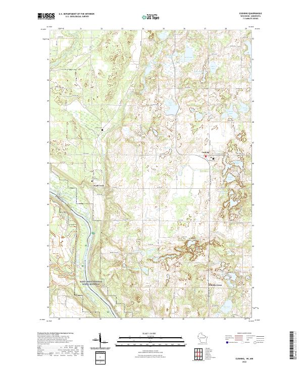 US Topo 7.5-minute map for Cushing WIMN