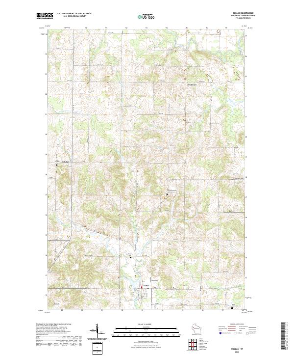 US Topo 7.5-minute map for Dallas WI