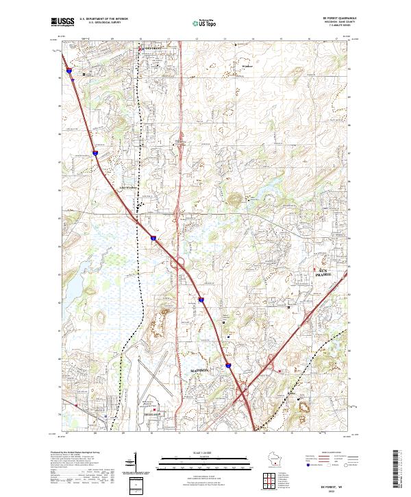 US Topo 7.5-minute map for De Forest WI