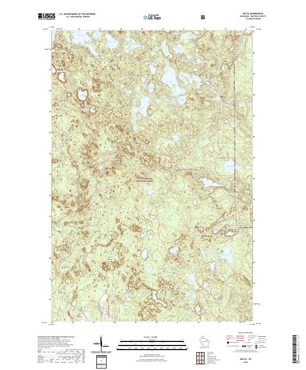 US Topo 7.5-minute map for Delta WI