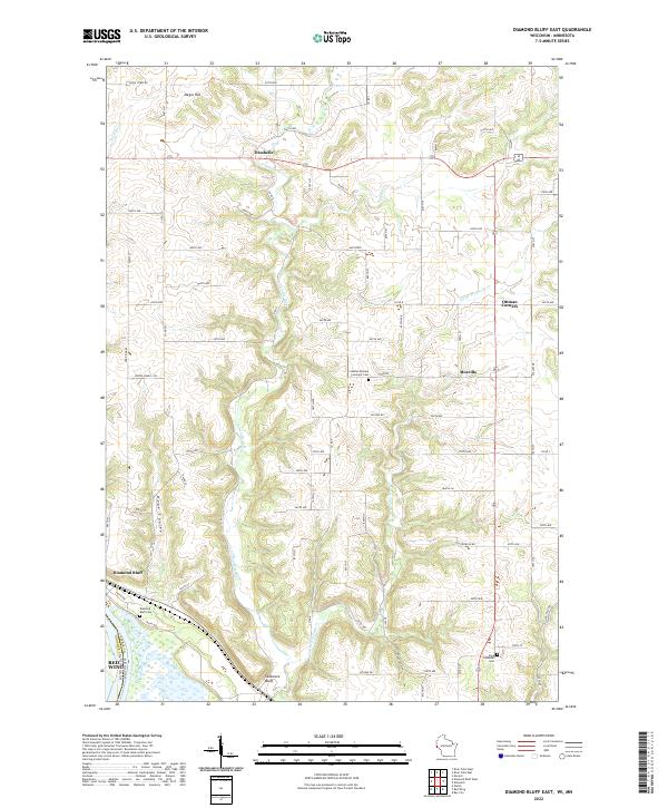 US Topo 7.5-minute map for Diamond Bluff East WIMN