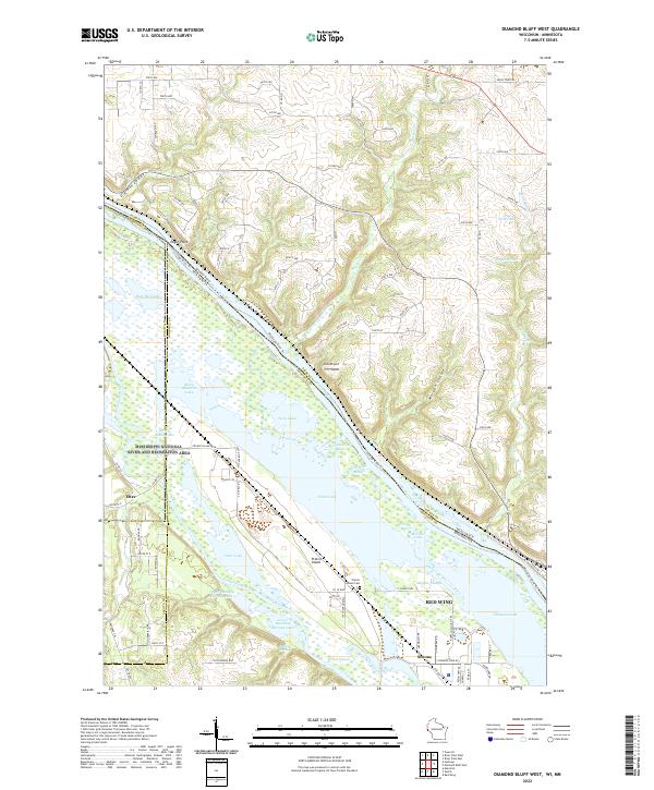 US Topo 7.5-minute map for Diamond Bluff West WIMN