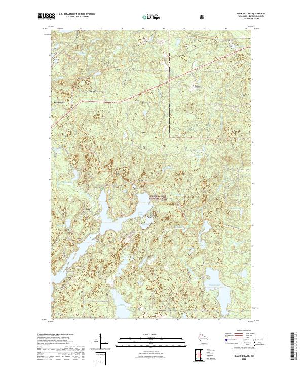 US Topo 7.5-minute map for Diamond Lake WI