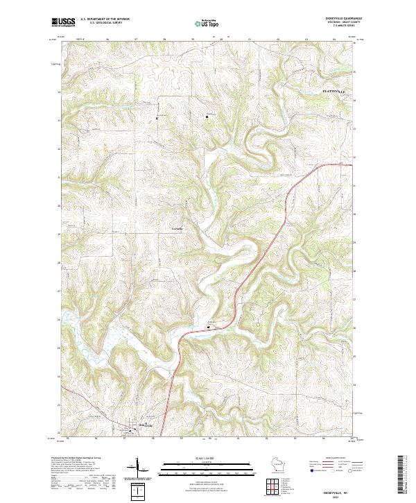 US Topo 7.5-minute map for Dickeyville WI