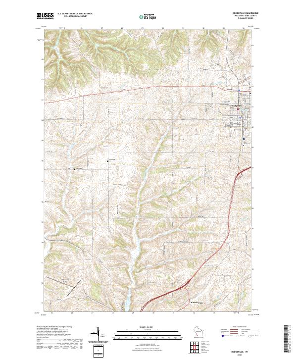 US Topo 7.5-minute map for Dodgeville WI