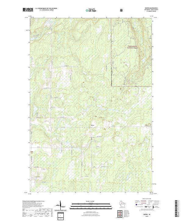 US Topo 7.5-minute map for Dover WI