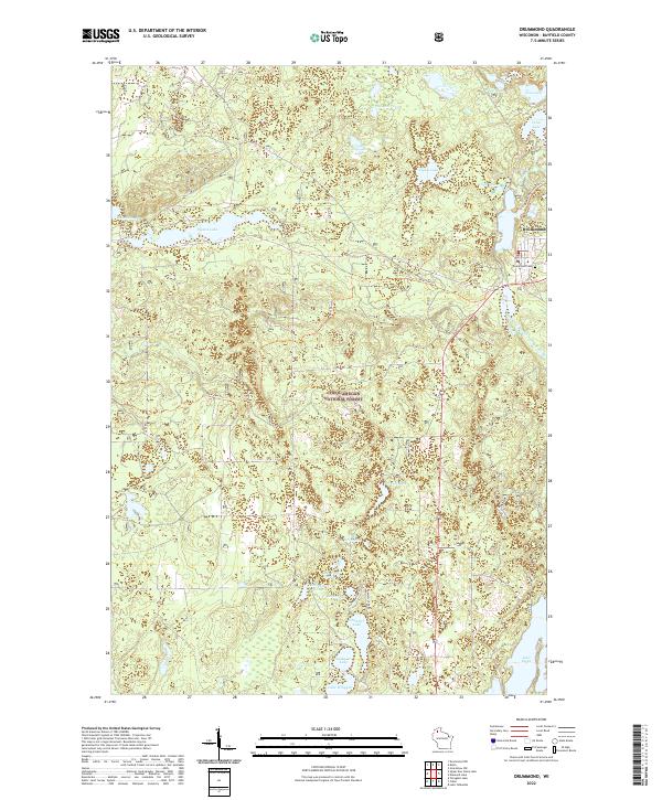 US Topo 7.5-minute map for Drummond WI