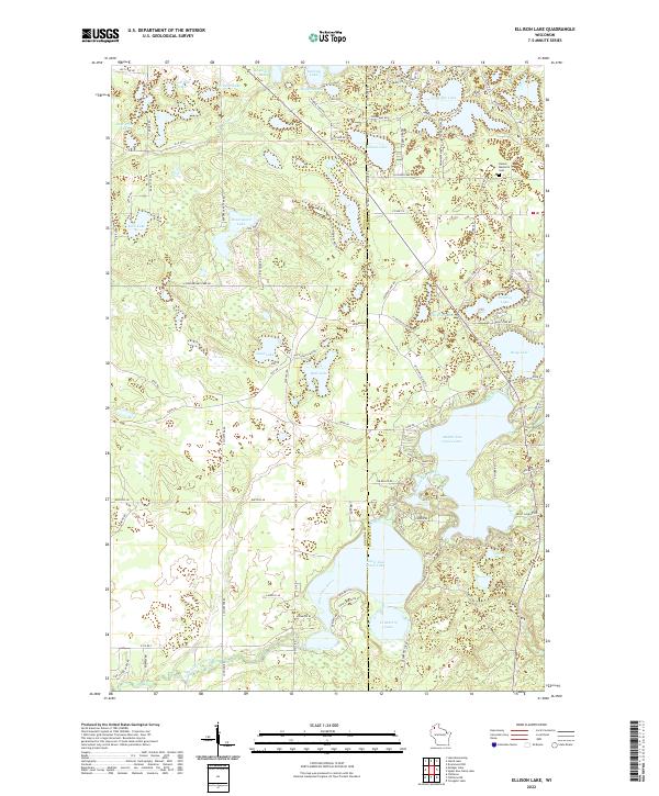 US Topo 7.5-minute map for Ellison Lake WI