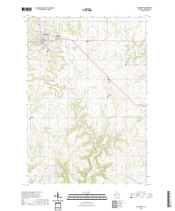 US Topo 7.5-minute map for Ellsworth WI