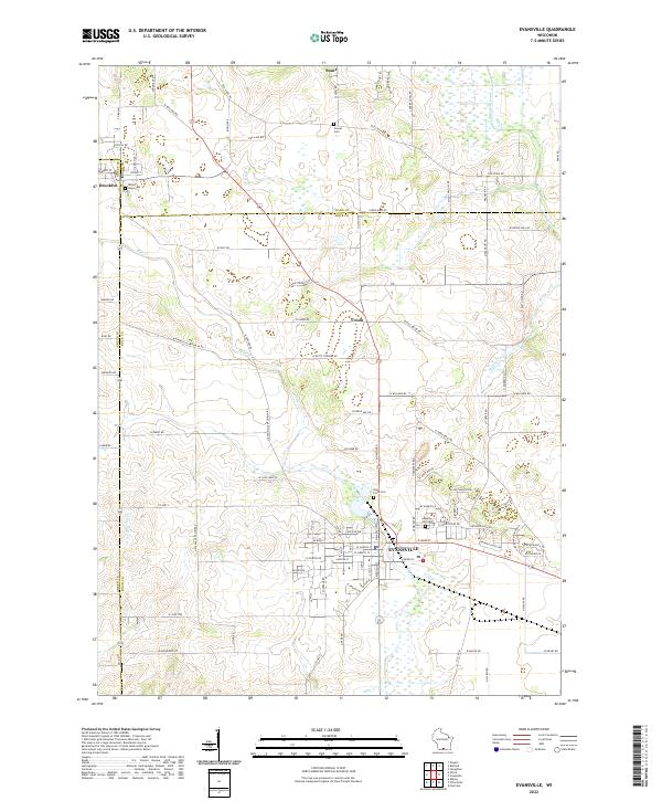 US Topo 7.5-minute map for Evansville WI