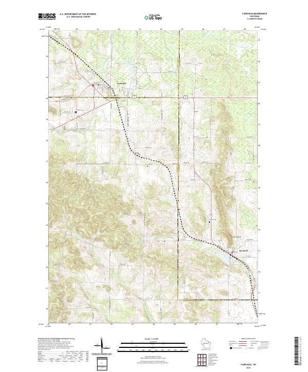 US Topo 7.5-minute map for Fairchild WI