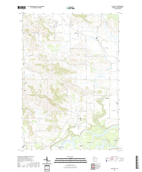 US Topo 7.5-minute map for Falls City WI