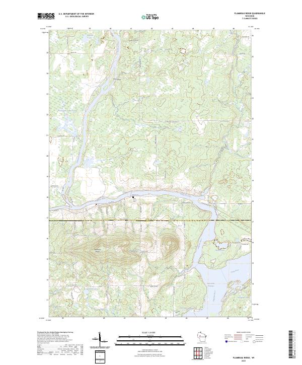 US Topo 7.5-minute map for Flambeau Ridge WI